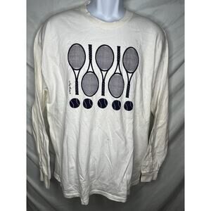 Michigan Rag Co Graphic Tennis T Shirt Adult Size XL Cotton long Sleeve Vintage